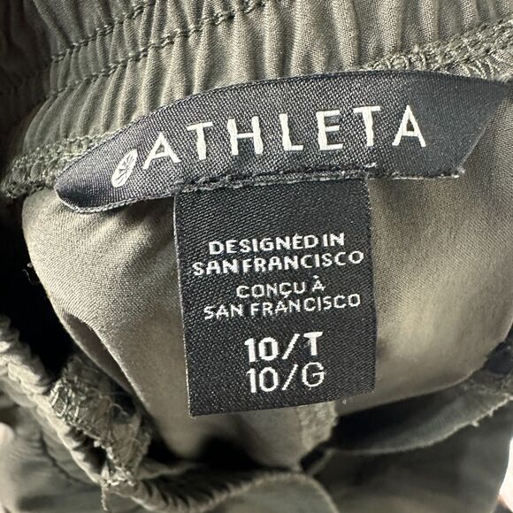 Athleta Brooklyn Jogger Pants Womens Size 10/T Olive Ribbed Green 10 Tall - Picture 4 of 4